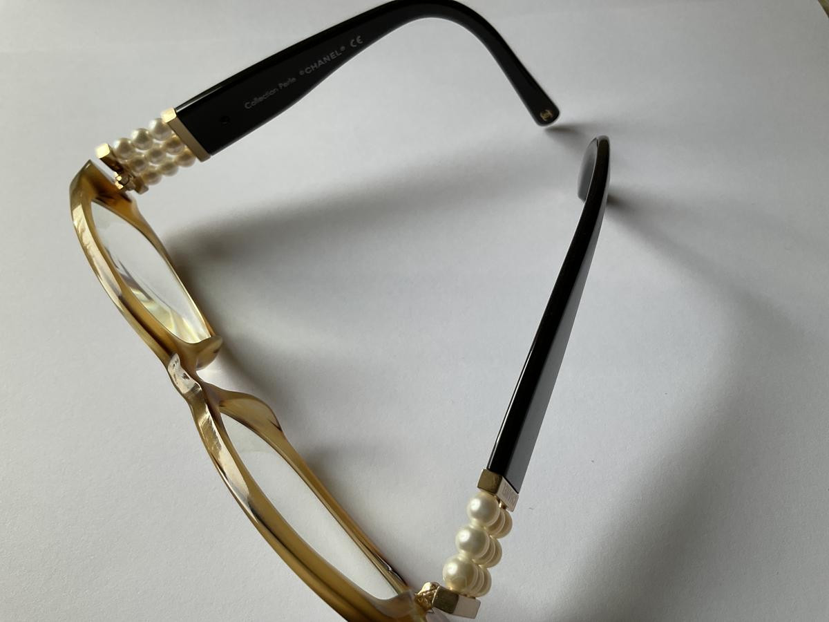 Chanel Eyeglasses 3155-H c.1101 Pearl Collection Perle Brown Italy 51[]16  135