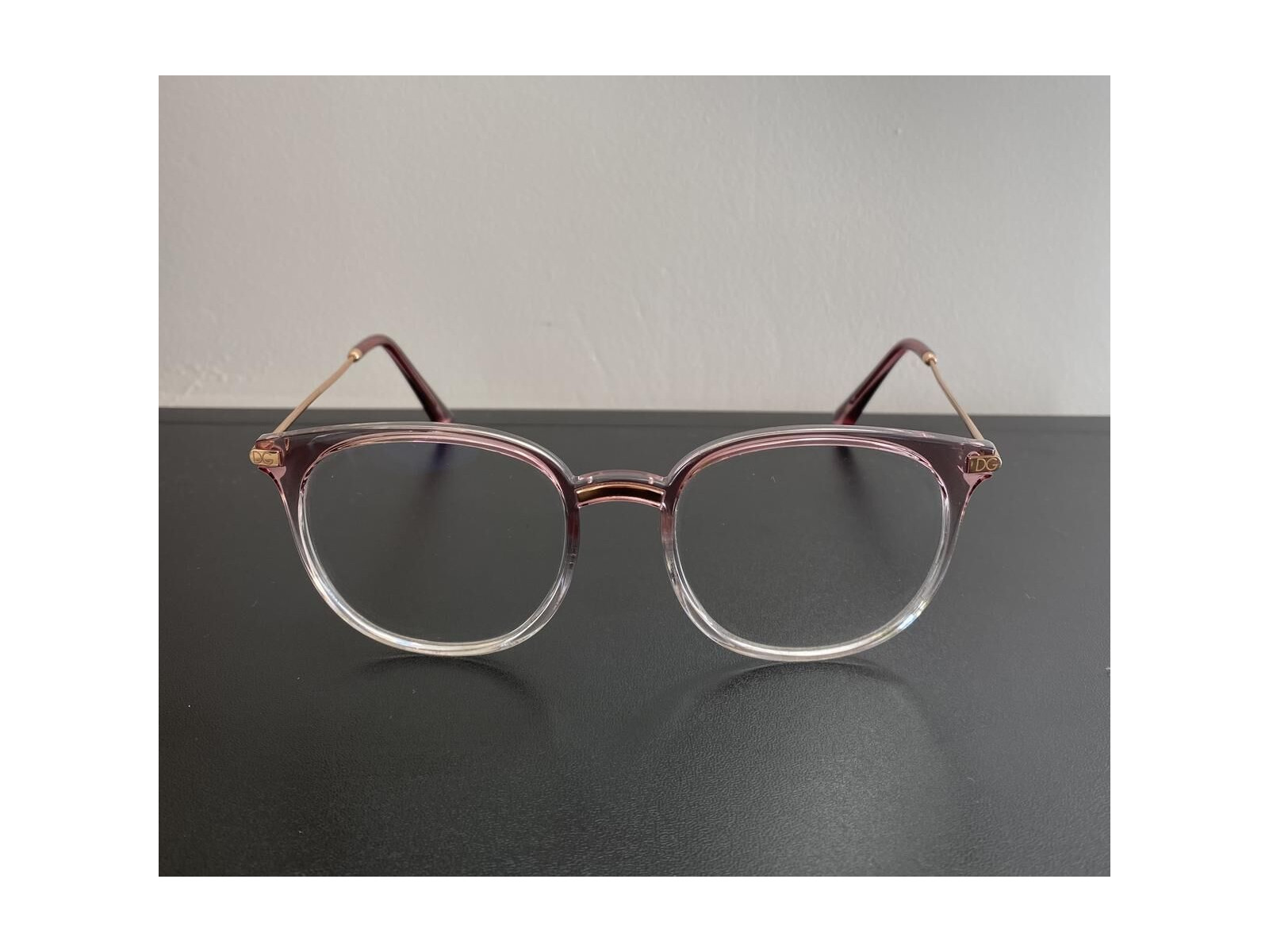 Lunettes De Soleil Dolce & Gabbana LOVE - Modèle DG 2217B - Monture Rose Métal, Verres Dorés - Neuf Avec étiquettes