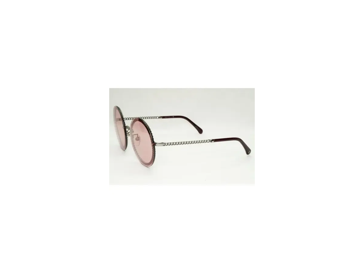 Chanel Chain Round Pink Red Burgundy Silver 4245 C.108/D8