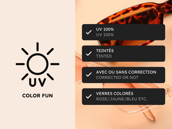 Verres solaire "Color fun" avec ou sans correction