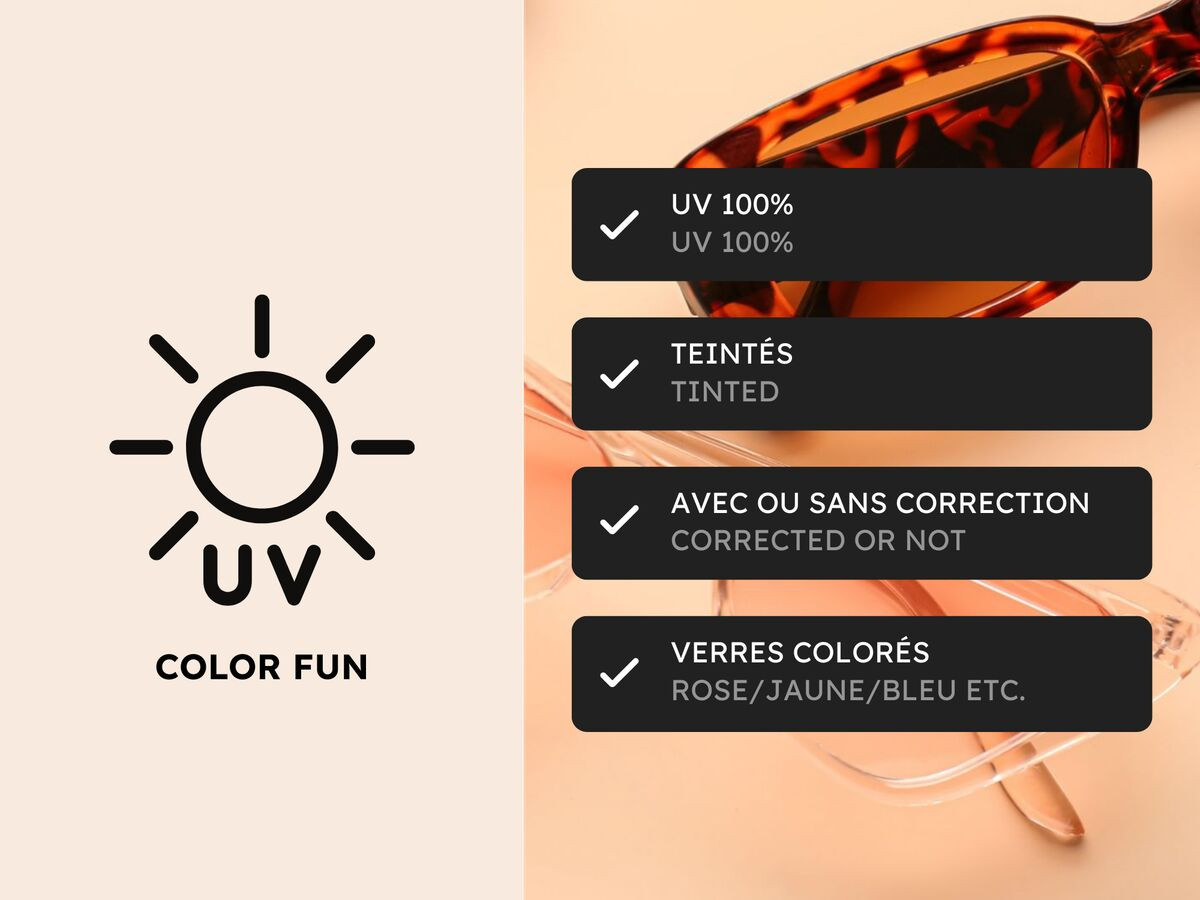 Verres solaire "Color fun" avec ou sans correction