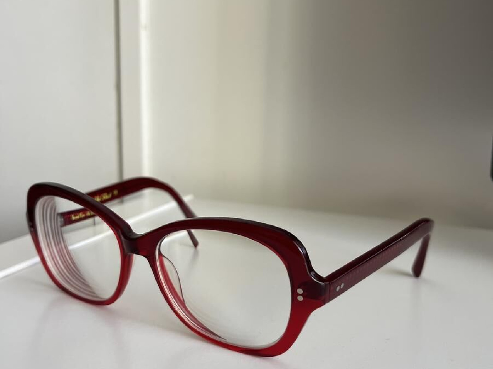 Lunettes Vintage Nigura 890 C - Monture Rouge Demi-cadre, Allemagne, NOS (neuf Ancien Stock)