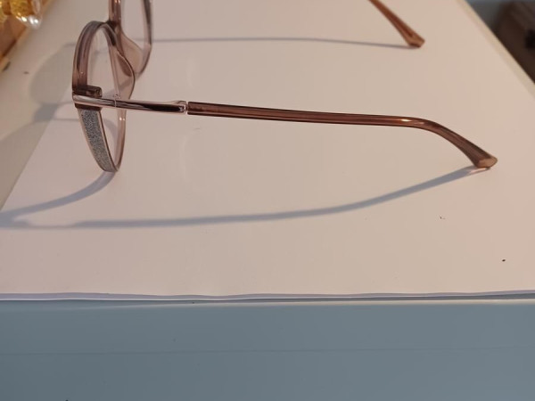 Monture papillon en ac&eacute;tate taupe et d&eacute;tails strass sur le c&ocirc;t&eacute; Firmoo - 0189 54 15-143-C7 54&curren;15