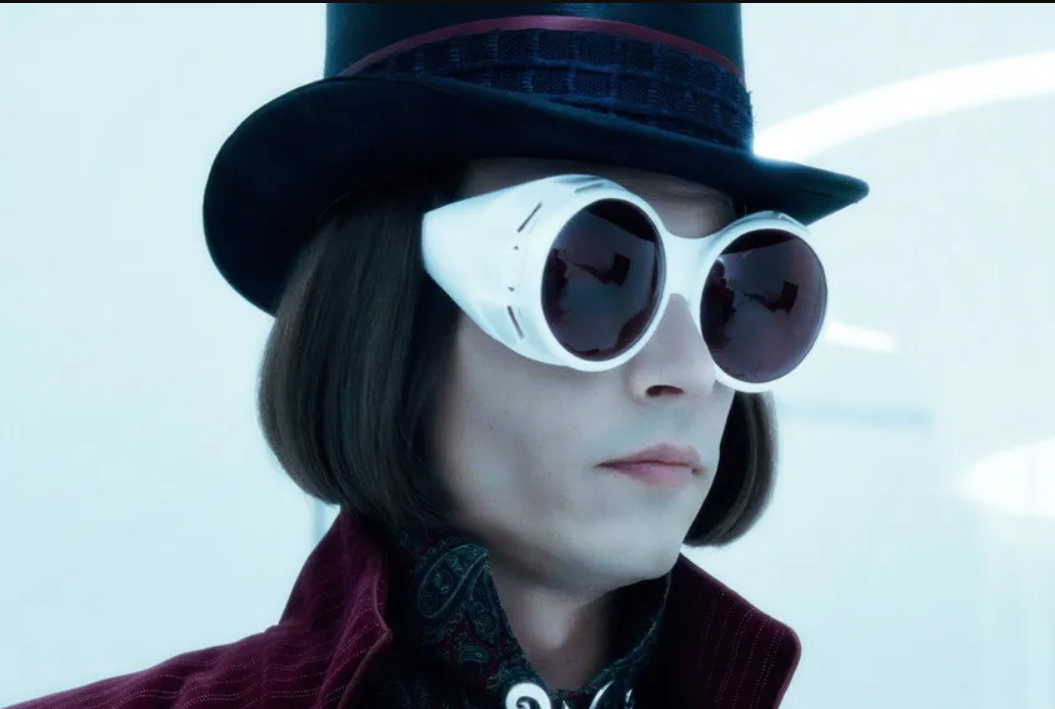 Johnny Depp's white Prada sunglasses in Charlie and the Chocolate Factory